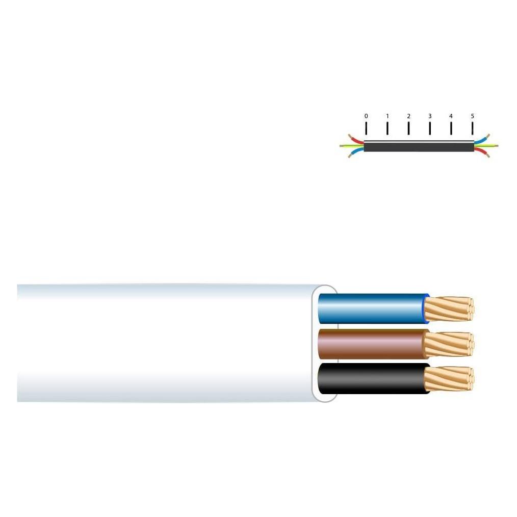Turtle Flachschlauch 3x1,5 weiss 20 Meter (Antennenkabel) (45302194)