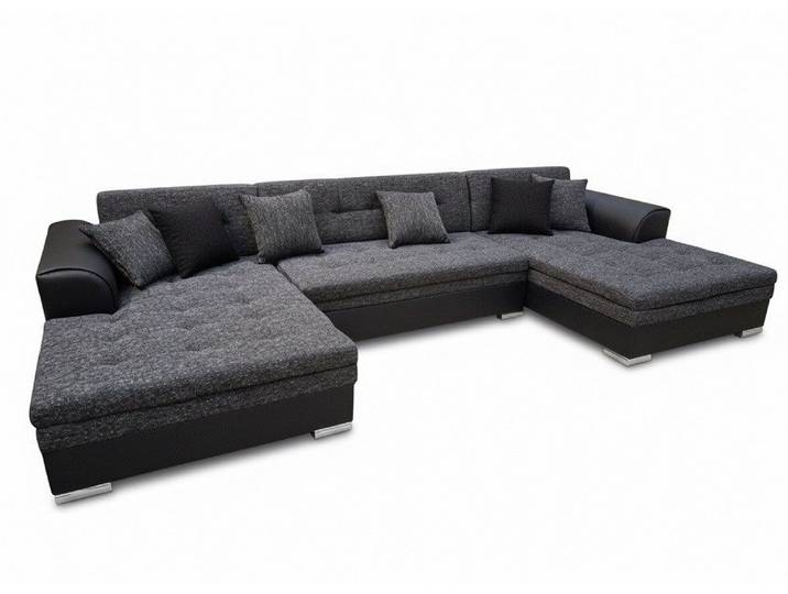 JVmoebel Wohnlandschaft Klassisches Sofa mit Bettfunktion Graues Polstermöbel Sofort, Made in Europa