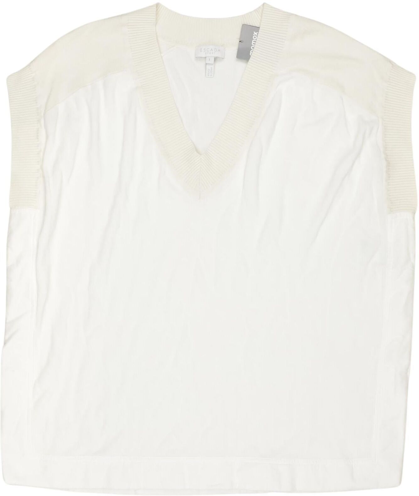 Escada Sport Damen Pullover, Weiß, Gr. L, Viskose / Baumwolle / Seide - Second Hand