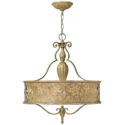 Elstead Lighting, Kronleuchter, Carabel Kronleuchter E27 3-fach Gebürsteter Champagner (53.30 cm)