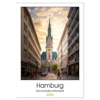 Hamburg - Die schönste Hafenstadt (Wandkalender 2026 DIN A2 hoch), CALVENDO Monatskalender