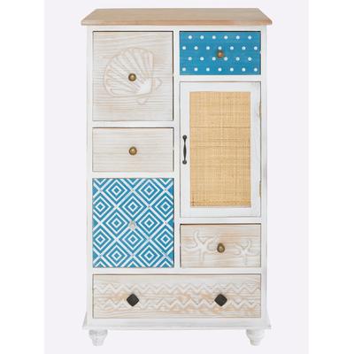 Kommode HEINE HOME, weiß (weiß, natur), B:56cm H:97,5cm T:35cm, Sideboards, Kommode