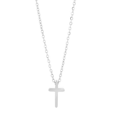 Kette mit Anhänger ADELIA´S "Unisex Edelstahl Halskette mit Anhänger Kreuz", silber (silber, kreuz), Halsketten, Damen, unbekannt, Edelstahl