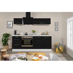 Küchenblock Schwarz Hochglanz m. Geräte B: ca. 210 cm