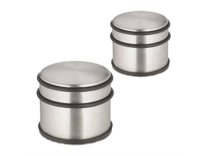 Relaxdays Deurstopper rvs set van 2