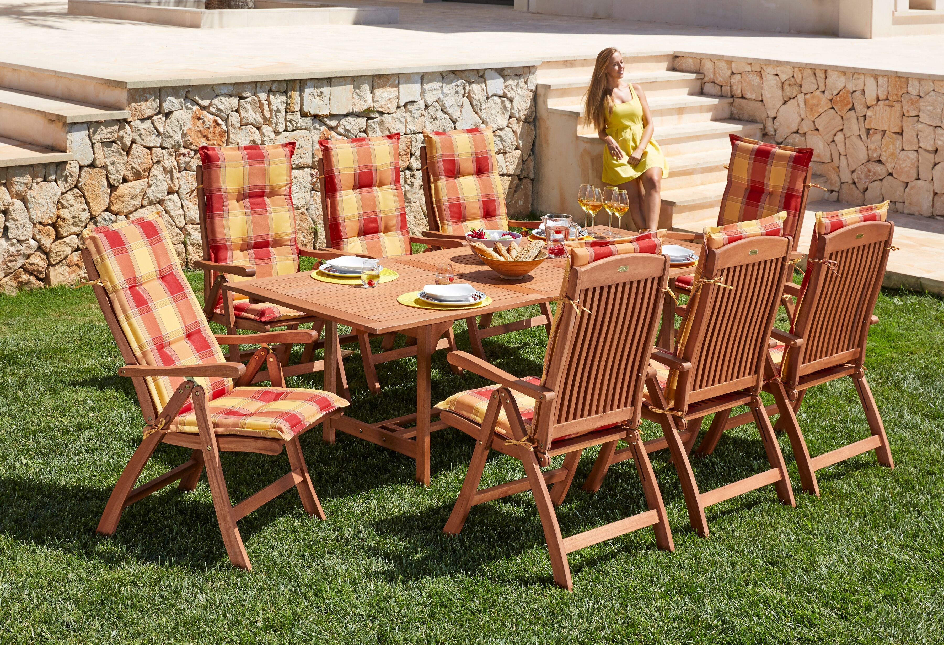 Garten-Essgruppe MERXX "Maracaibo", braun, Obermaterial: 100% Polyester. Füllung: 100% Polyurethan, Sitzmöbel-Sets, Garten-Essgruppe