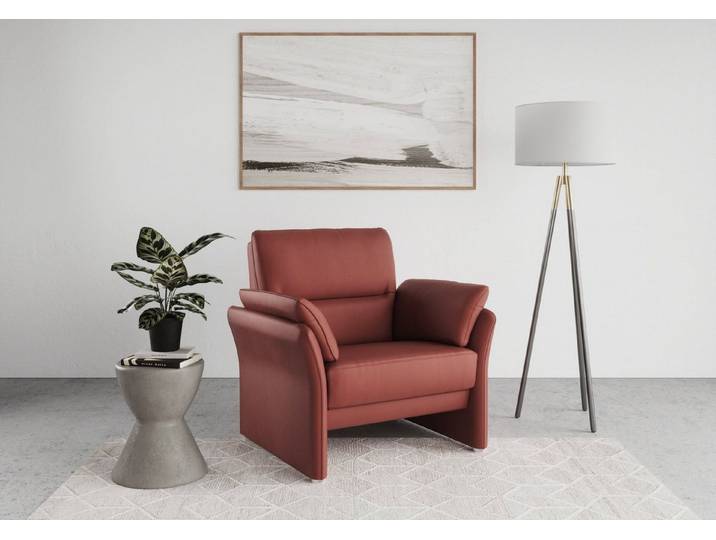 DOMO collection Sessel Pina elegant und zeitloser Clubsessel, bequemer Cocktailsessel, Hoher Sitzkomfort, Luxus-Microfaser Lederoptik, rot