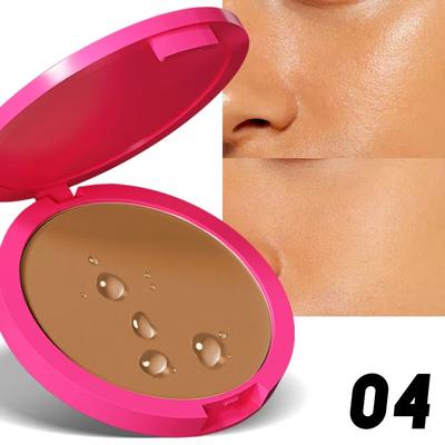 Inspired Finds Natural Matte Pressed Powder Oil Control Brightening Face Base Foundation & Compact Concealer 04