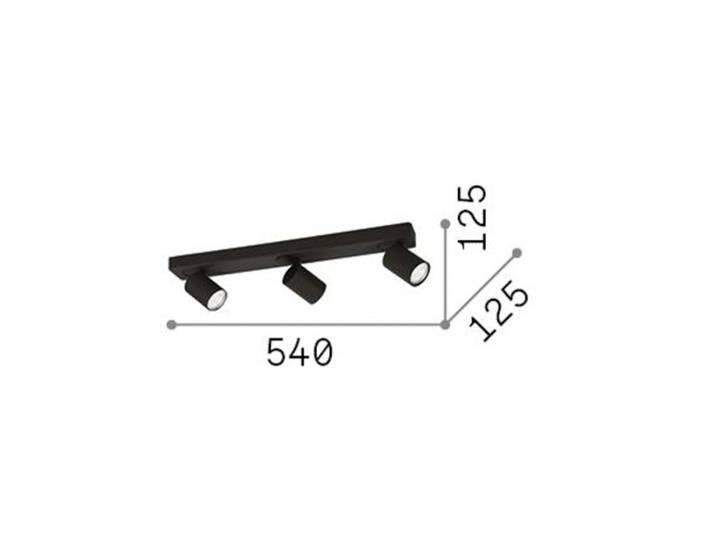 ideal lux Ideal Lux Deckenspot Rudy Round, schwarz, 3-flammig, Metall Round, schwarz, für Wohn- / Esszimmer, Aluminium, Modern, LED Deckenlampe