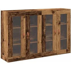 Helloshop26 - Set aus 2 modernen Wandschränken 69,5 x 34 x 90 cm aus Holzwerkstoff Antik-Holzoptik