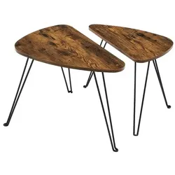 VASAGLE Couchtische-Set braun braun