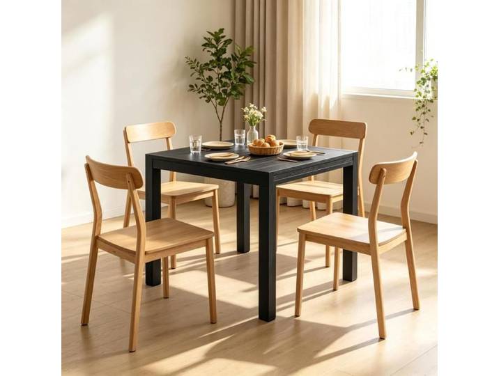 Table de jardin - ZEVKOR - Extensible - Rallonge automatique - Aluminium thermolaqué effet bois - 4-6 personnes