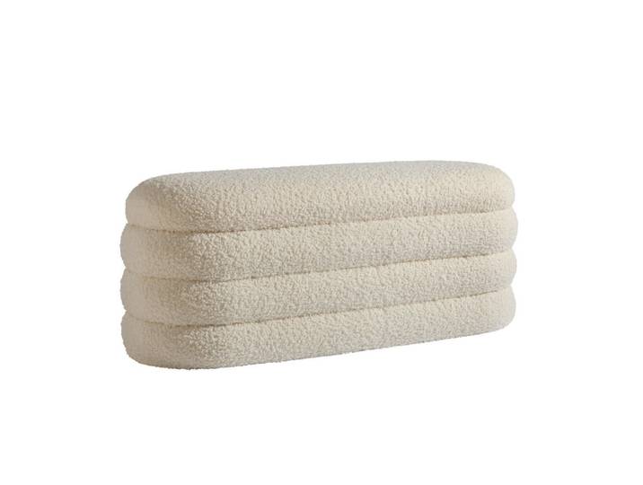 Mid.you Hockerbank, Creme, 1-Sitzer, 130x50x46.5 cm, Truhe im Sitz, Schlafzimmer, Bettbank