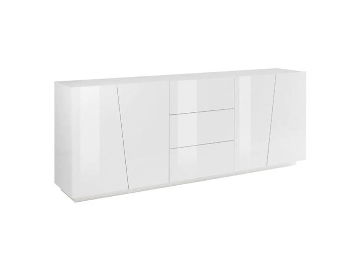 Buffet effet bois blanc brillant 220x43 cm