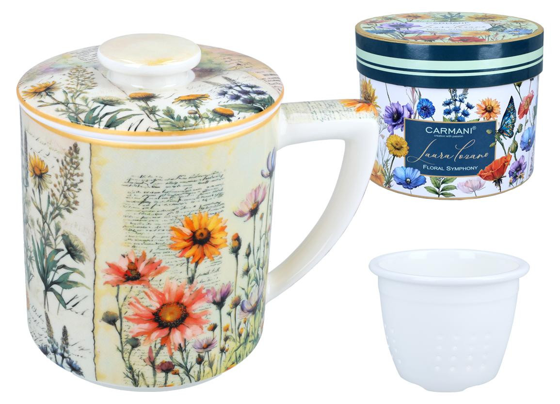 Carmani Kruik met zeefinzetstuk en deksel Herbal Harmony L. Lozano