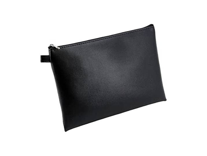 Alassio 42231 Bankaccessoiretas van imitatieleer met ritssluiting voor munten, bankbiljetten en waardevolle spullen, ca. 23 x 16 cm, zwart