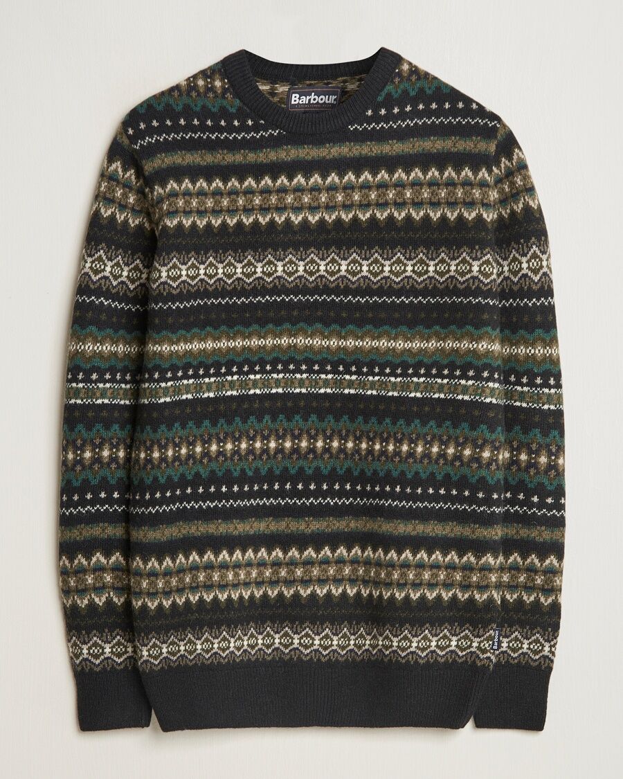 Barbour Lifestyle Case Fairisle Crew Black men XXL Sort