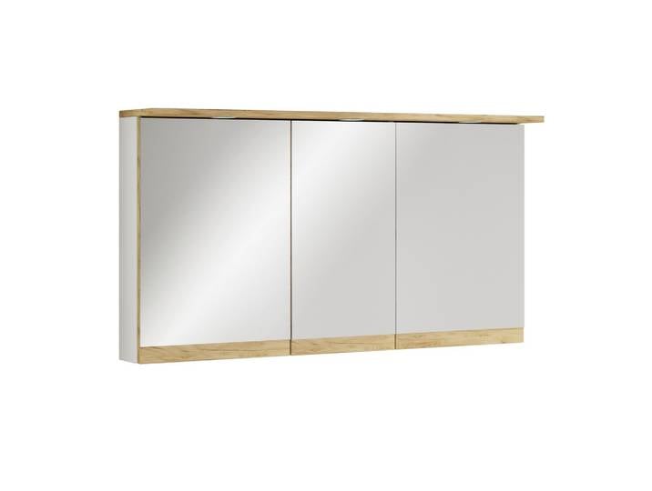 Spiegelschrank Cosila Weiß/Honigeiche mit LED
