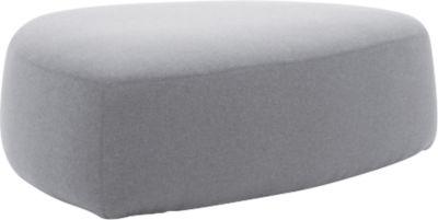 Polstermöbel Leyform GOGO Pouf, groß, oval, B 1240 x T 1090 x H 440 mm, mit Gleitern, Stoffbezug, grau