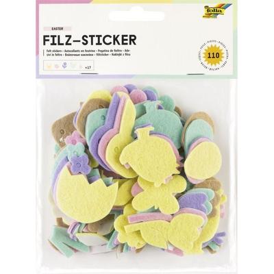 Folia Filz-Sticker OSTERN 140 Teile, farbig sortiert