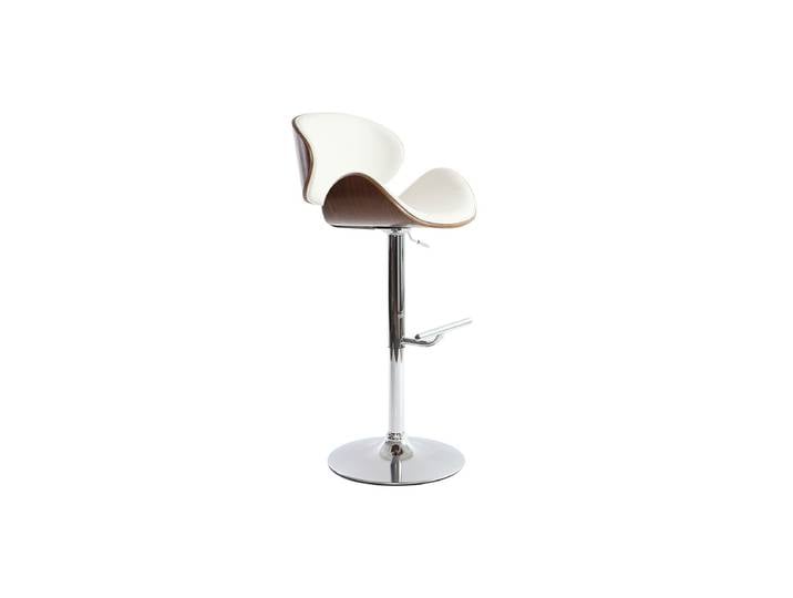 Design-Barhocker in Weiß und dunklem Holz WALNUT