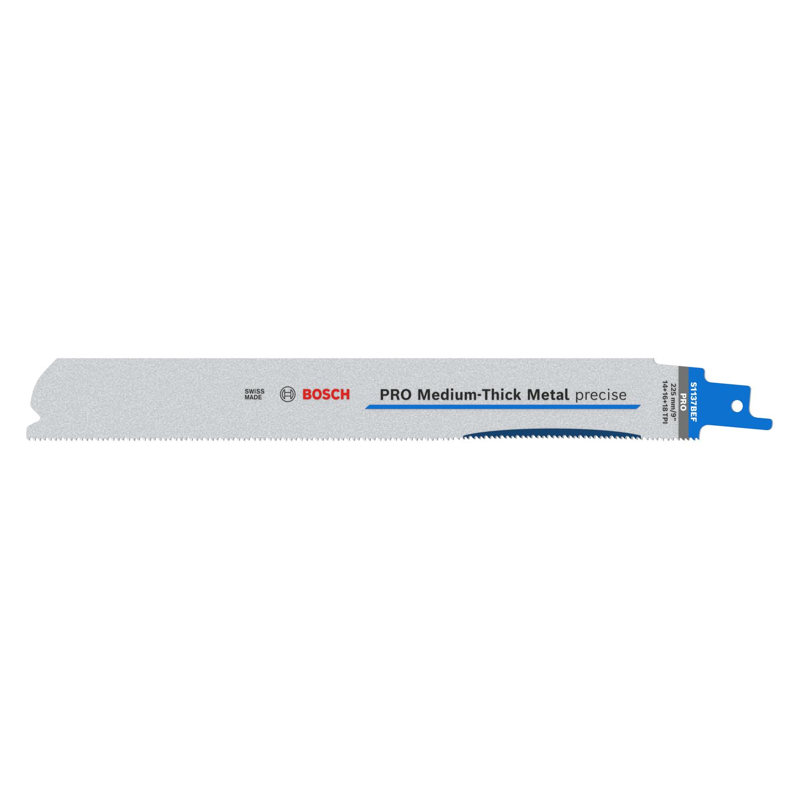 Bosch Professional Zubehör PRO Medium-Thick Metal precise S1137BEF Blatt, 1,1 x 25 x 225 mm, 2-tlg. (2608658993)