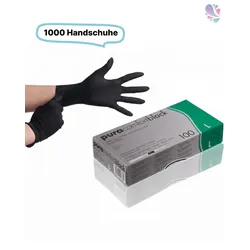 Nitril-Handschuhe puderfrei, schwarz, 1.000 Stk., unsteril, mit Rollrand, hoch-elastisch, geprüfte Qualität