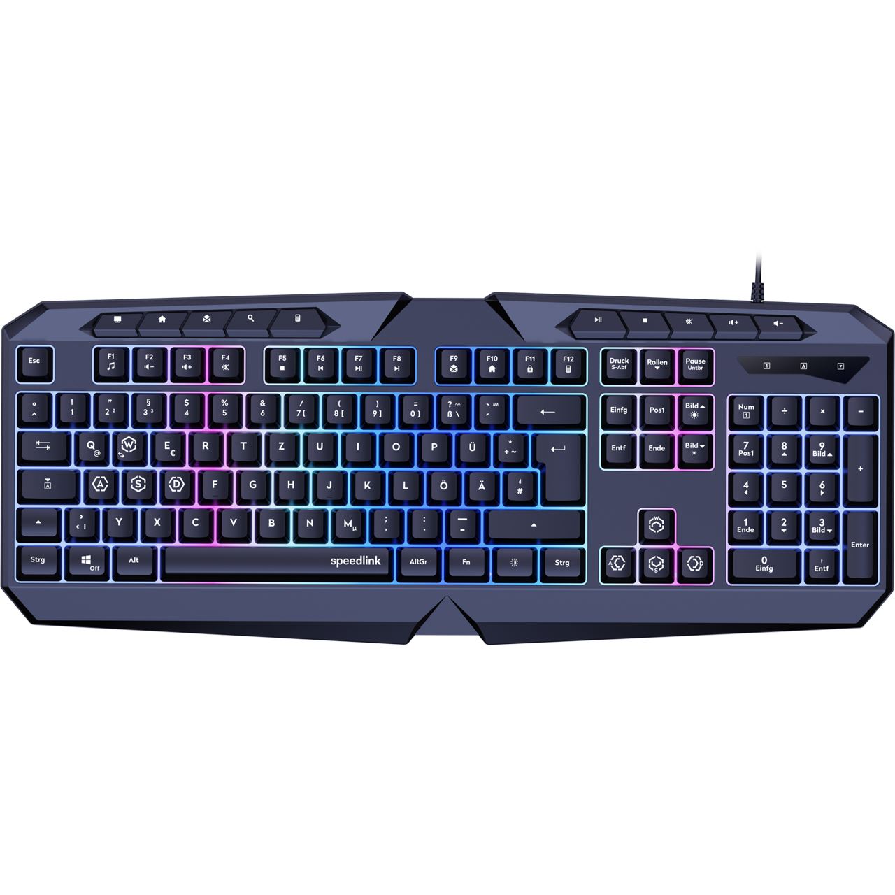 Speedlink Gaming Tastatur LUDICIUM, RGB Rainbow, schwarz retail