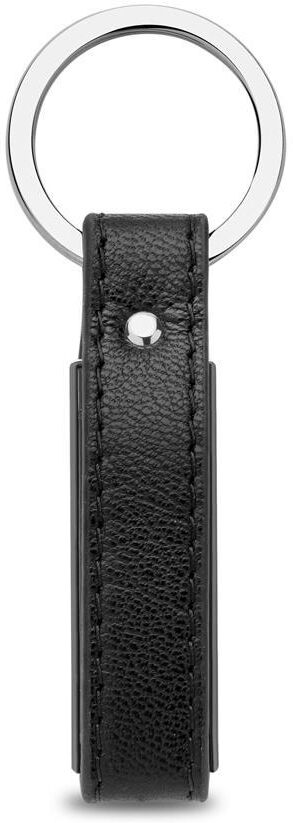 Unique Schlüsselanhänger Leder und Edelstahl gravierbar schwarz