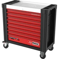 KS Tools PERFORMANCEplus P25 SCHWARZ-ROT Werkstattwagen mit 8 Schubladen - 873.3008