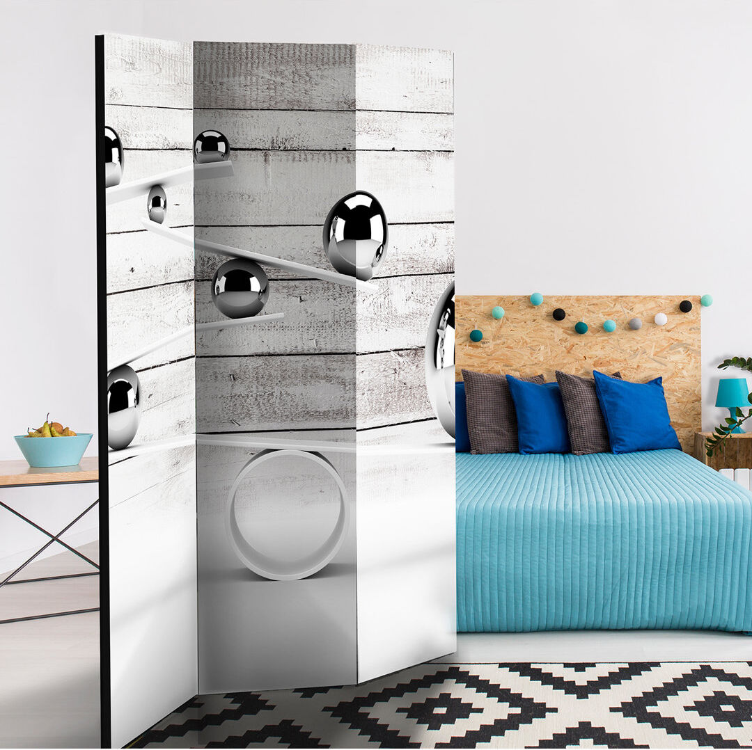 Latitude Run Solid Wood Folding Room Divider Gray 172cm H X 135cm W X 3cm D