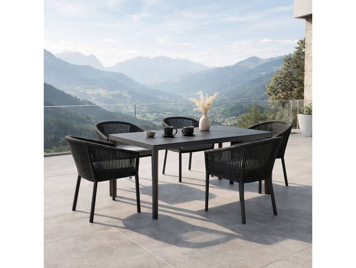 MWH Prado Gartenmöbel-Set 5tlg. 160x95cm Tisch mit Clemento