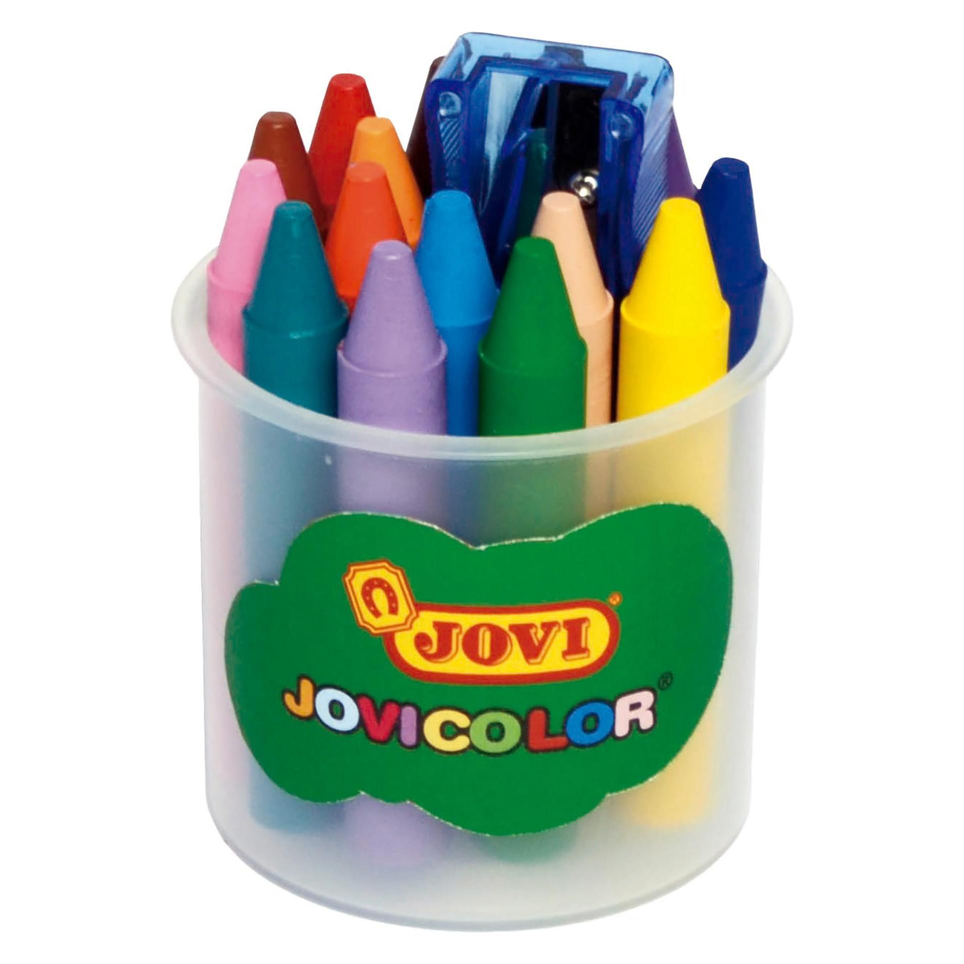 Jovi Wachsmalstifte Jovicolor rund farblich sortiert 16 Stück in Dose (16x) (980/16)