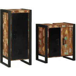 vidaXL Badezimmermöbel Set mit Regal mit Tür recyceltes Massivholz