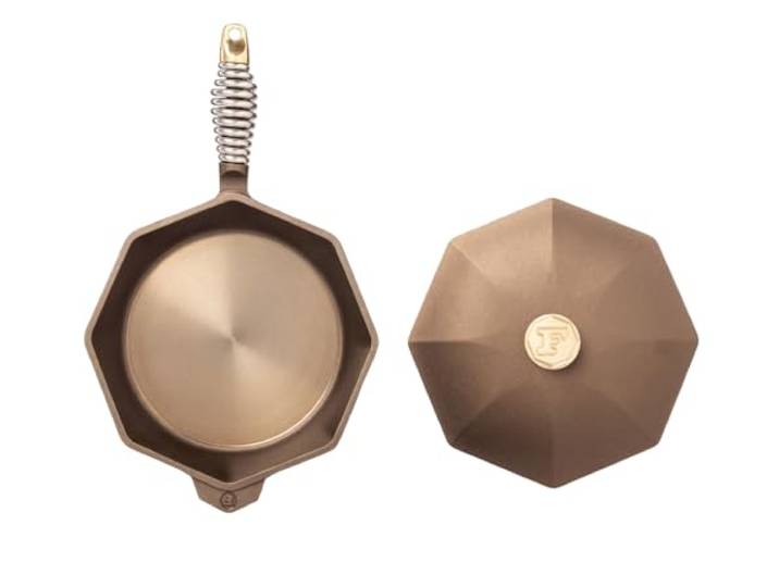 Finex USA – Pfanne + Deckel aus Naturguss, 24 cm, für alle Herde, auch Induktion – Made in USA