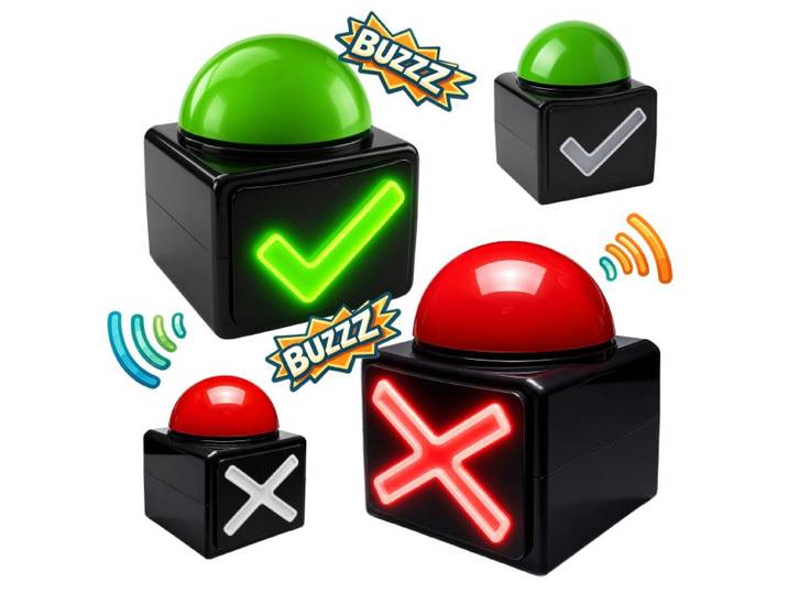 Relaxdays Buzzer mit Sound und Licht 4er Set