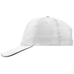 Basecap Promo "MB6552" 5-Panel-Sandwich - white/navy