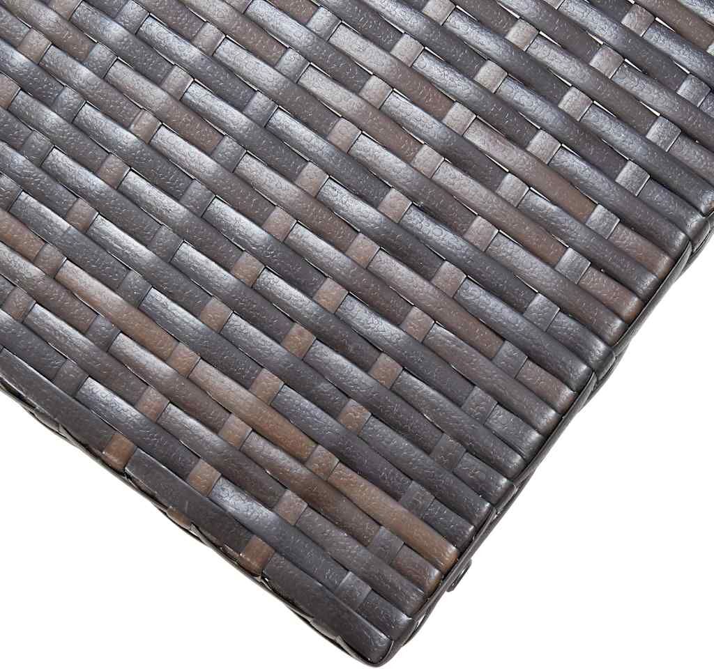 vidaXL Tabouret pliable Résine tressée Marron