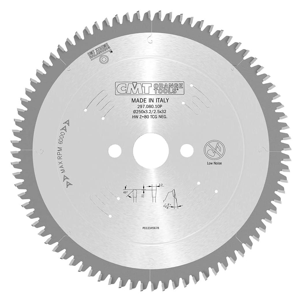CMT 297.080.10P Negativklinge für Nichteisenmetalle/Trespa/Alu 250 x 32 x 80T (297.080.10P)