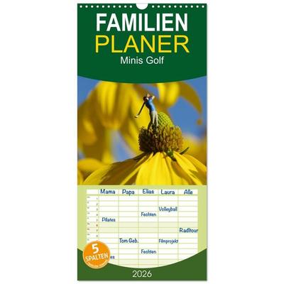 Familienplaner 2026 - Minis Golf mit 5 Spalten (Wandkalender, 21 x 45 cm) CALVENDO