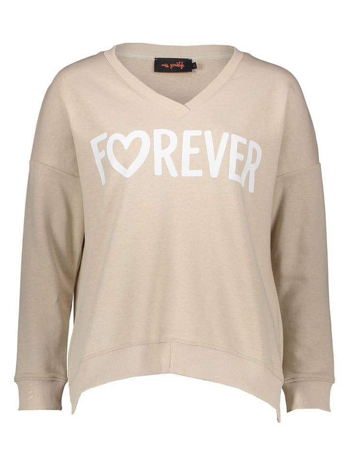 miss goodlife Sweatshirt "Forever" in Beige - XS