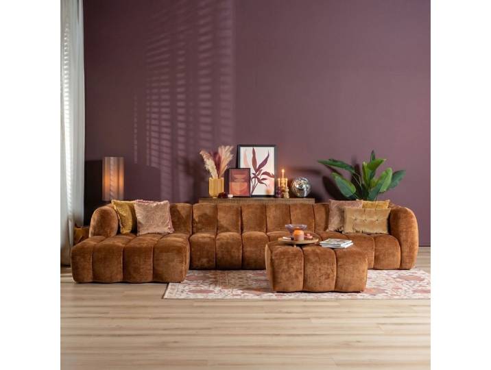 Bronx71 Ecksofa Luca XL Chenille kupfer links