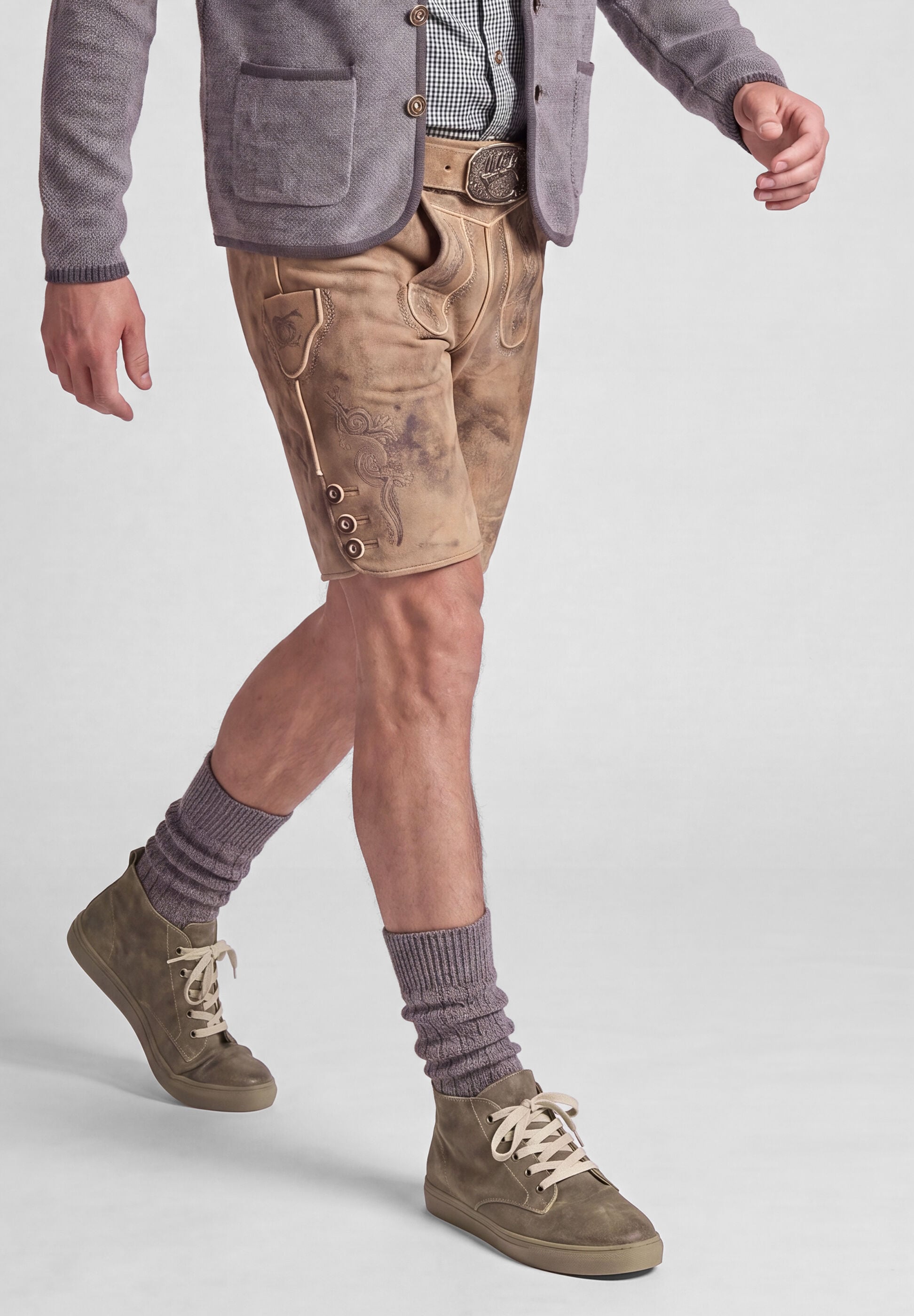 Sneaker SPIETH & WENSKY "Bryson", Herren, Gr. 44, braun (wiesel), Obermaterial: 100% Ziegenleder goatskin., uni, Schuhe Sneaker, mit Lederapplikation
