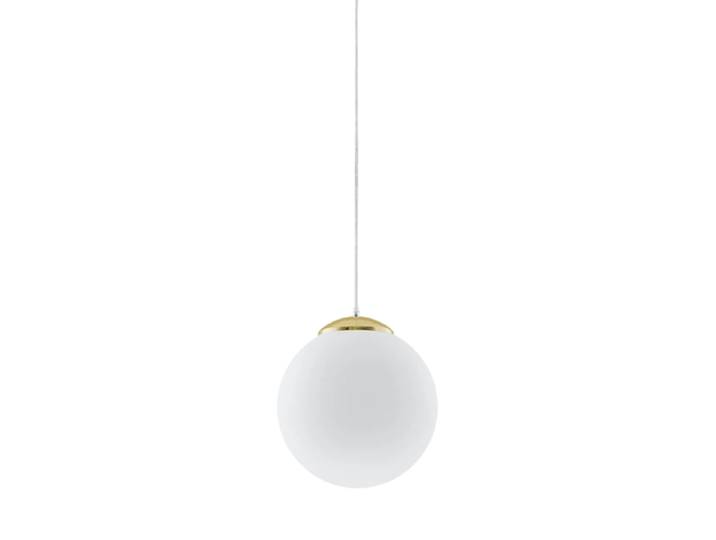 Design Pendellampe „Ugo“ Ø 30 cm Weiss / Gold Sollux Lighting