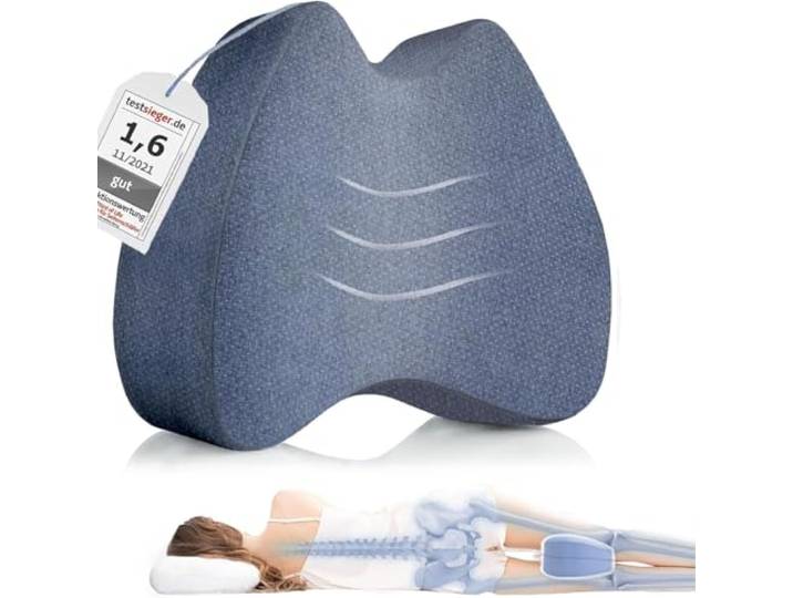 Kniekussen voor zijslapers, ergonomisch beenkussen, met thermo-overtrek