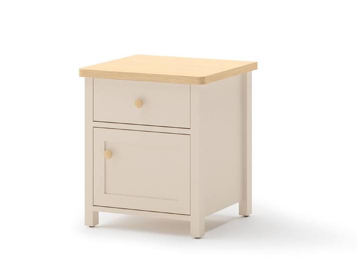 Compleo Nachttisch mit Schublade STARS Beige Nachtschrank, Elegant Kinderzimmer