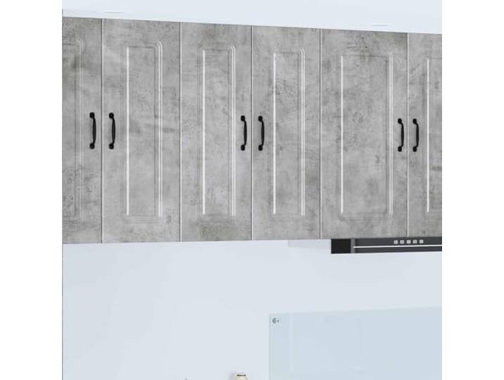 ZXQVLMRS Küchenschrank Kalmar, Wandschrank Beton Grau, 60 x 31 x 80 cm Moderne Optik, Viel Stauraum, Robuster Holzwerkstoff, 3 Regale & 2 Türen