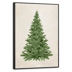 LEINWAND Bilder mit Rahmen - Weihnachtsbaum - Grün - Weihnachten - Feiertage - 60x80