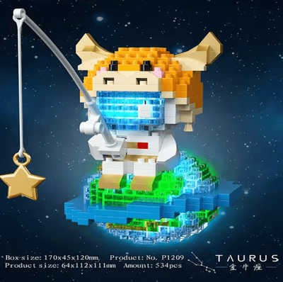 Inspire Picks Twelve Zodiac Signs Micro Building Block Set Assembly Puzzle Toy For Kids taurus