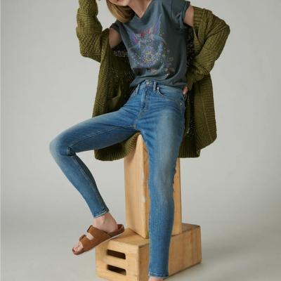 Lucky Brand High Rise Bridgette Skinny - Women's Pants Denim Skinny Jeans in Wanderer, Size 25 x 27